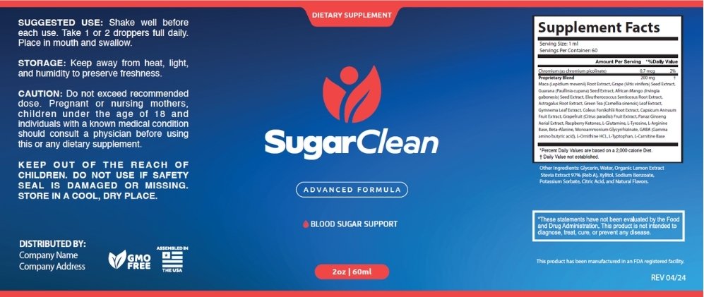 Sugar Clean manufactured in FDA-registered GMP-certified facility